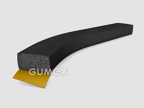 Selbstklebendes rechteckiges Mikroprofil, 2,5x8mm, 6-Ströme, 500kg/m3, EPDM, -30°C/+80°C, schwarz, 